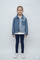 GIRLS MANNING POCKET CROPPED DENIM JACKET - Smgarment's